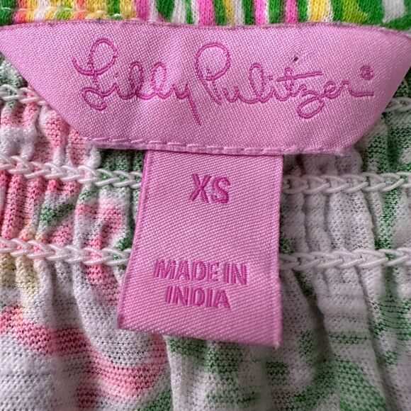 Lilly Pulitzer Essie Top Women’s XS Multi Hibiscus Stroll 100% Cotton Sleeveless - Picture 6 of 9